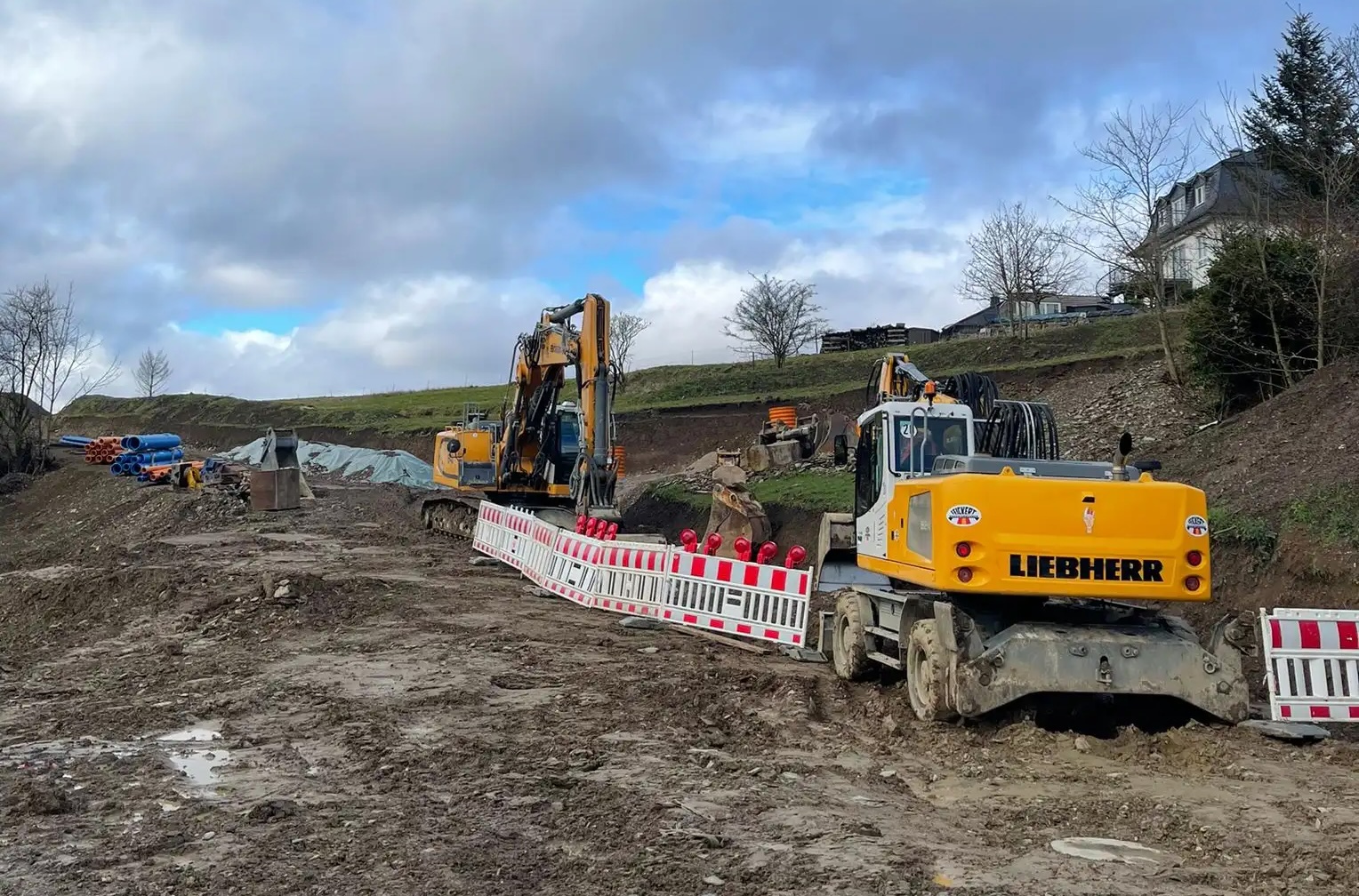 Fortschritte auf der Baustelle im Neubaugebiet