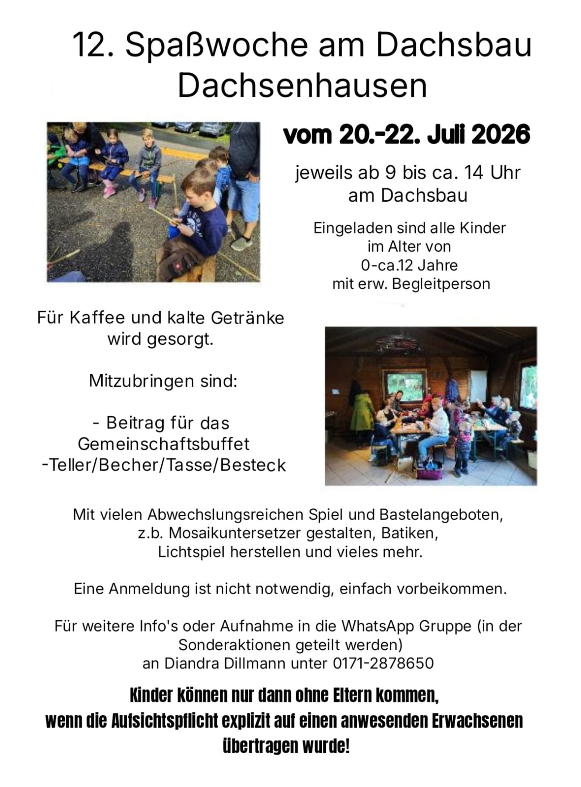 Spasswoche am Dachsbau 20. – 22.07.26