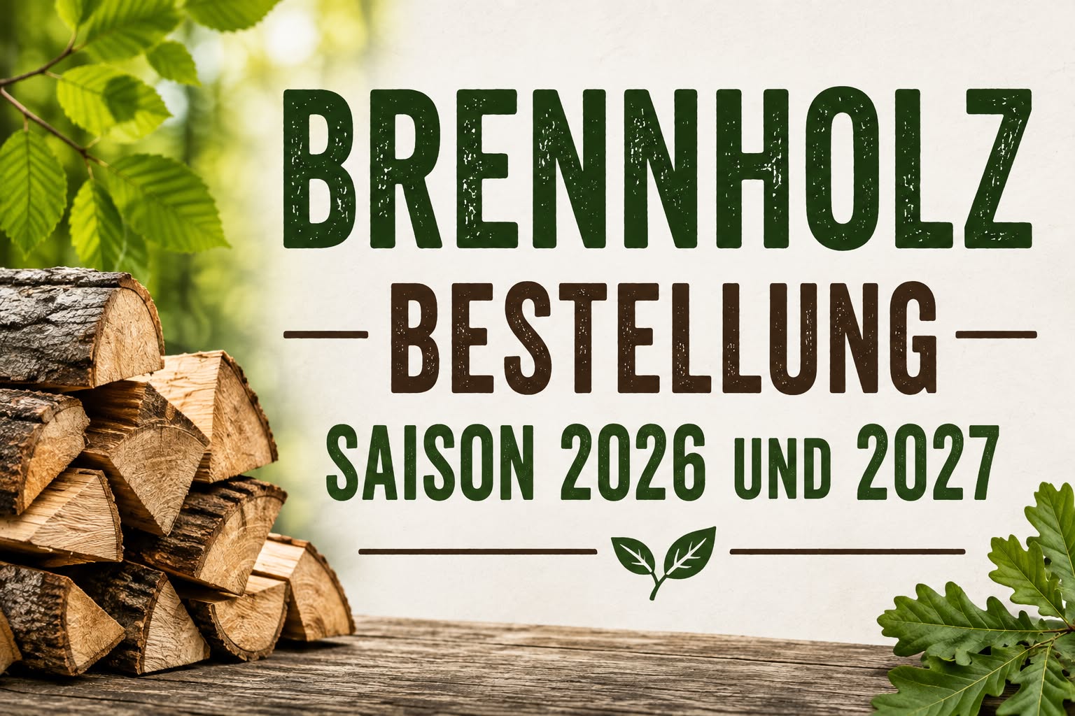 Brennholzbestellung für die Saison 2026/2027